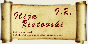 Ilija Ristovski vizit kartica